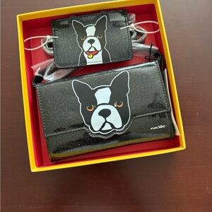 Marc Tetro Black Dog Wallet & Card Holder Set